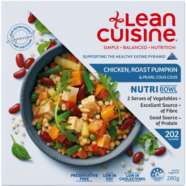 Lean Cuisine Chicken, Roast Pumpkin & Pearl Cous Cous Nutri Frozen Meal 280g