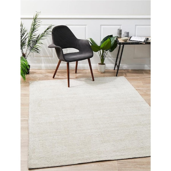 Rug Culture Ivory Handmade Cotton & Rayon Scandi Rug 320X230CM