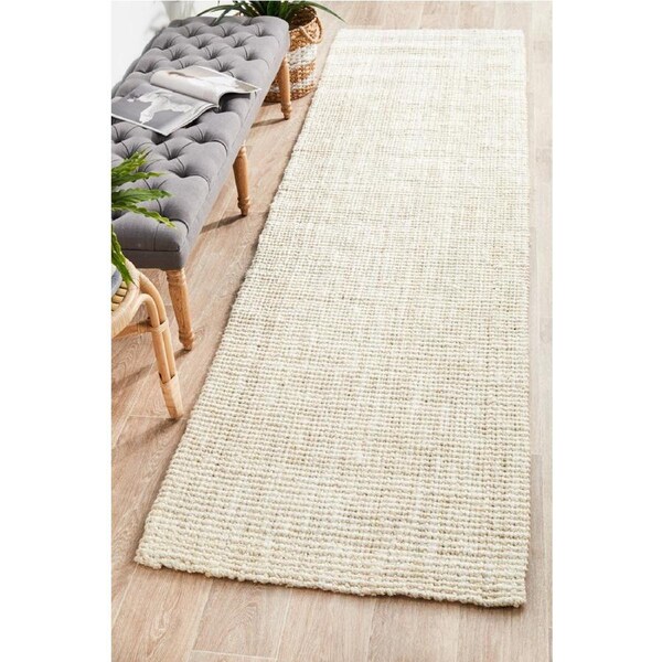Rug Culture Neutral Handmade Reversible Scandi Flatwoven Runner Rug 400X80CM