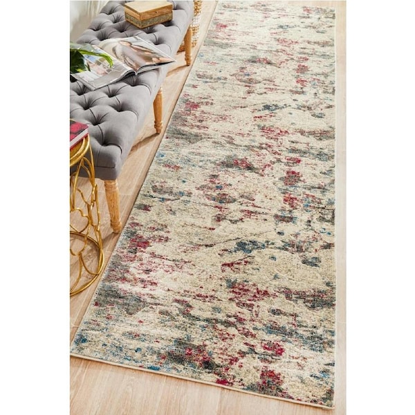Rug Culture Stone Silky Finish Abstract Runner Rug 300X80CM