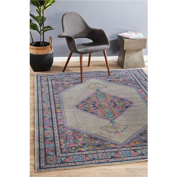 Rug Culture Grey Cotton Blend Vintage Style Rug 230X160CM
