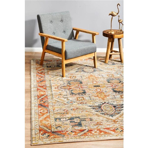 Rug Culture Rust Multi Vintage Look Aztec Rug 400X300CM