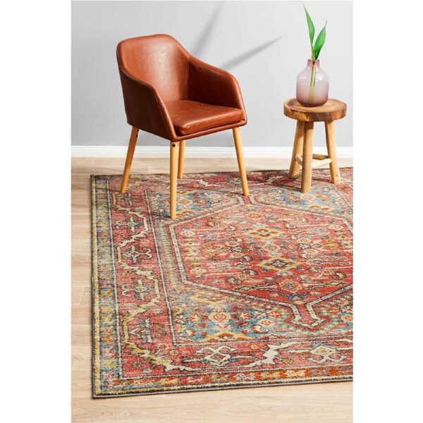 Rug Culture Crimson Multi Vintage Look Aztec Rug 400X300CM