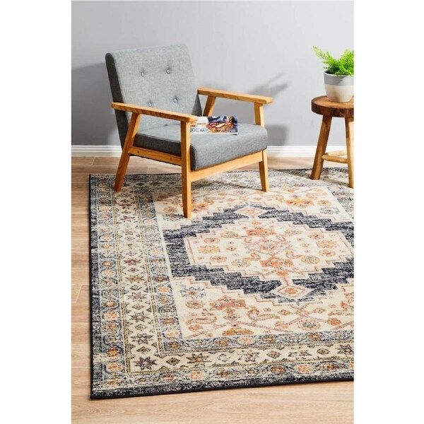 Rug Culture Ecru Multi Vintage Look Aztec Rug 230X160CM