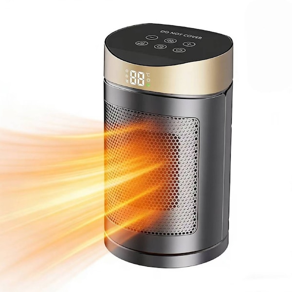 Catzon Portable Electric Space Heater with Touch Screen Indoor Desktop Heater-Gold