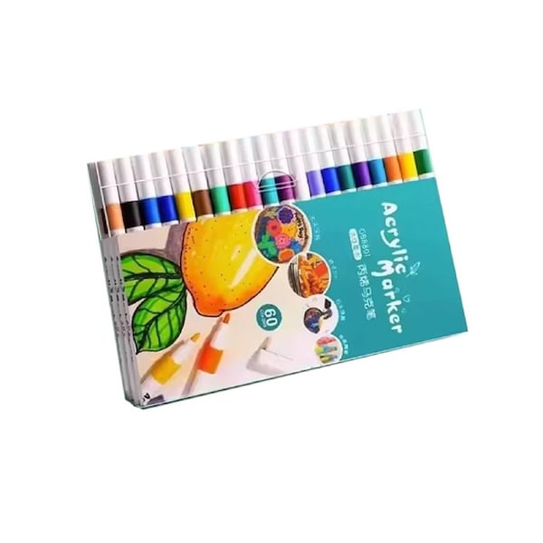 Deal365 60 Colors Set Acrylic Paint Art Marker Pen Rock Painting