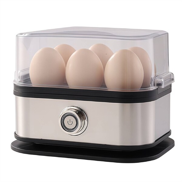 Catzon Stainless Steel Egg Cooker with 6-Egg Capacity Auto Shut-Off Multi-Function Steamer