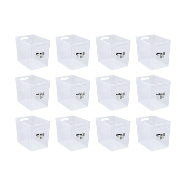 12PK Nova Home/Office Compact Plastic Storage Container Clear 23L 36x25.5x30cm
