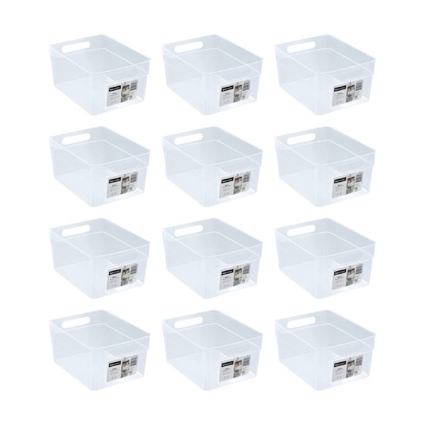 12PK Nova Home/Office Compact Plastic Storage Container Clear 7L 28x22.5x14.5cm
