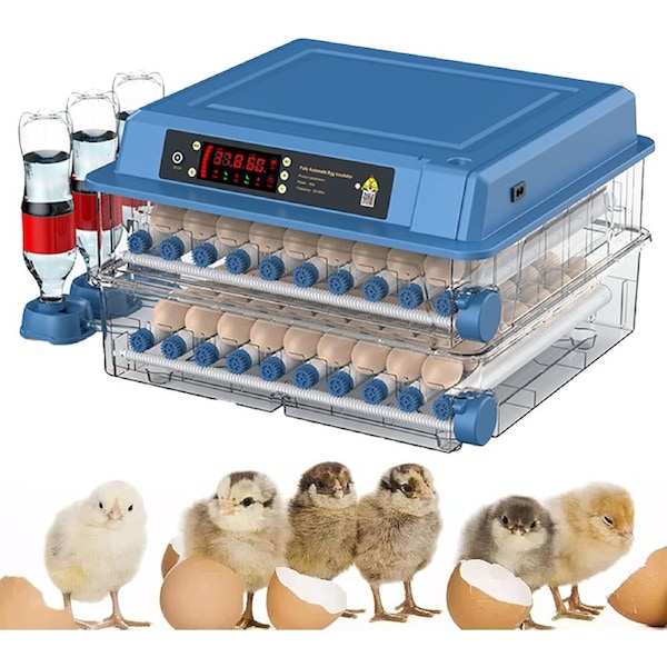 CARLA HOME Automatic Egg Incubator with LED Display & Candler - 128 Egg