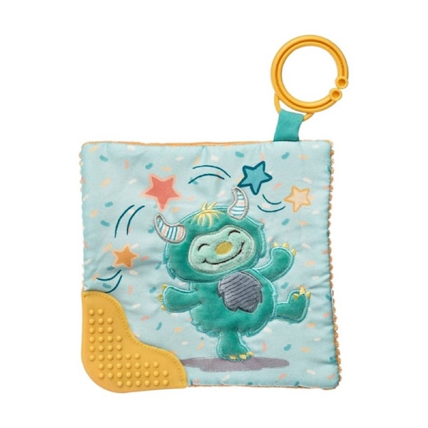 Mary Meyer Mookie Monster Soft Plush Crinkle Teether Aqua 16cm With Hook