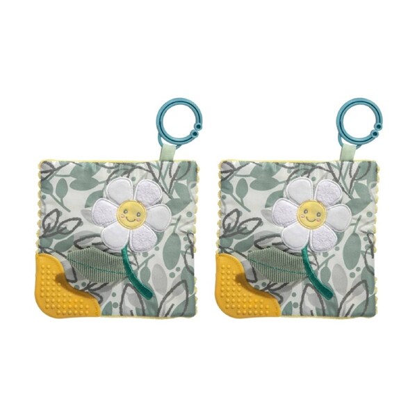 2PK Mary Meyer Sweet Soothies Daisy Soft Plush Crinkle Teether 17cm With Hook
