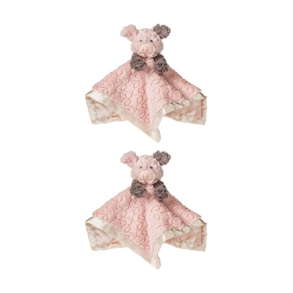 2PK Mary Meyer Nursery Piglet Soft Plush Character Toy & Satin Blanket 33cm