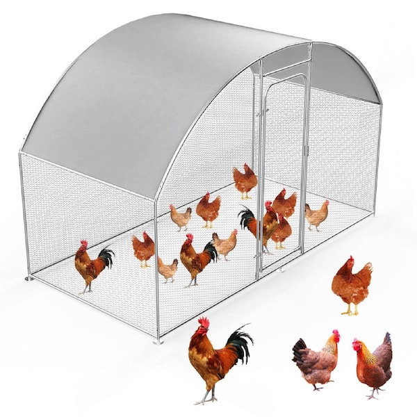 Advwin Walk-in Chicken Run Coop Chicken Cage Rabbit Hutch with Waterproof Cover