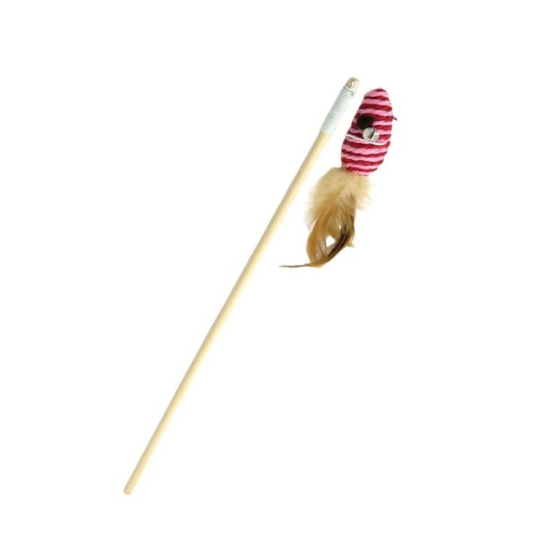 Anypet Interactive Mouse Cat Toy Catcher Stick Red