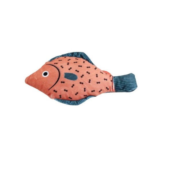 Anypet Plush Fish Cat Toy Orange Squeaky