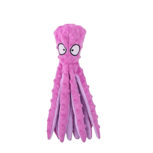 Anypet Plush Octopus Puppy Chew Toy Purple Squeaky