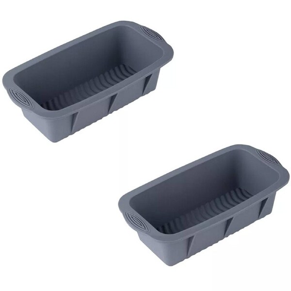Premium Silicone Rectangle Ice Block Moulds - Grey 2 Pack