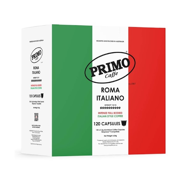 120pc Primo Coffee Roma Italiano Italian Pods Profile Dark Roast