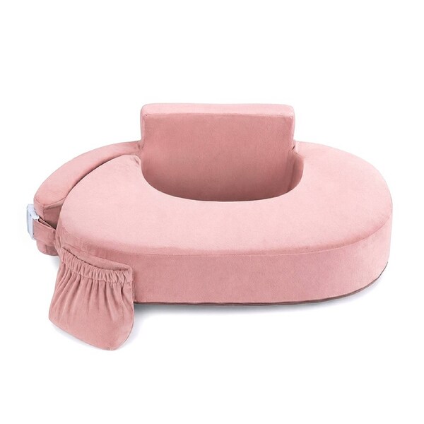PlayPals Nursing/Breastfeeding Support Pillow w/ Pocket for Mom Baby Pink