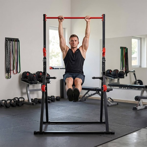 Centra Foldable Power Tower Pull Up Dip Station Adjustable Height Home Gym 220kg
