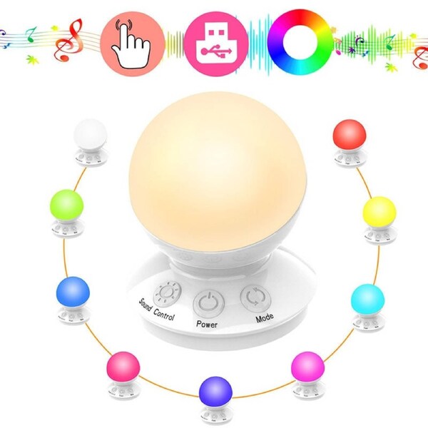 HoteMax RGB Voice-Activated Pickup Lamp-Rechargeable LED Night Light