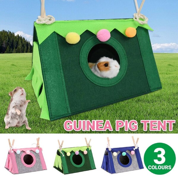 Premium Green Foldable Felt Hamster Tent Small Pet Hideaway