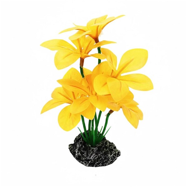 Artificial Aquarium Plant Yellow Flower Fish Tank Reptile Terrarium Decor