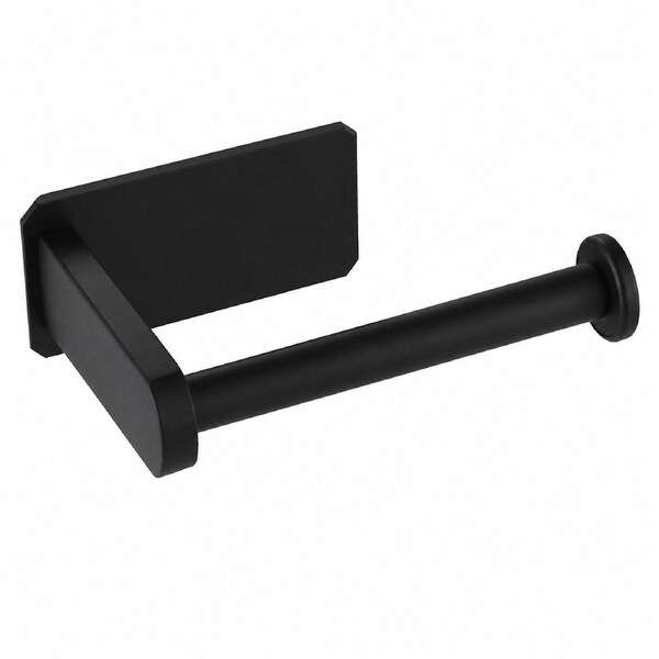 Stainless Steel Toilet Paper Holder, Punch-Free Wall Mount, Bathroom Roll Paper Towel Rack, Black