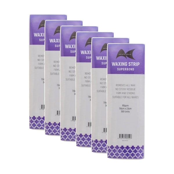 6x 300pc Artists Choice Wax Strips Superbond Hair Removal 90gsm 7.6x23cm