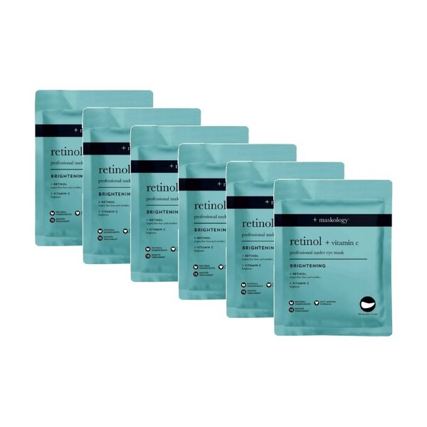 6PK Maskology Retinol+Vitamin-C Professional Under Eye Mask Anti-Ageing Formula