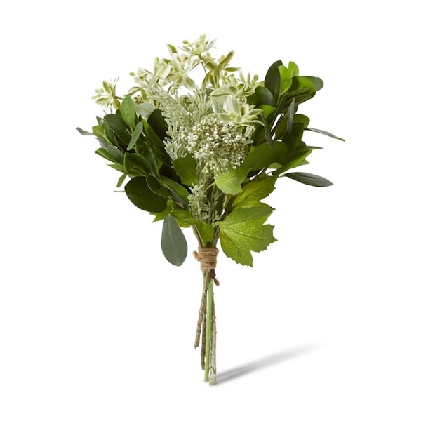 E Style Marginata Seeding Mix Bouquet Grey Green Artificial Flowers 24x38cm