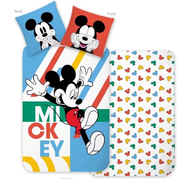 Disney Mickey Mouse Jump and Play Kids Cotton Quilt Cover Set - Toddler Bed Size