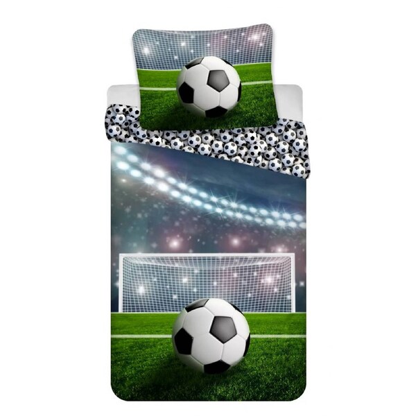 Brandmac Football Soccer Frenzy Cotton Kids Quilt Cover Set - Toddler Bed Size