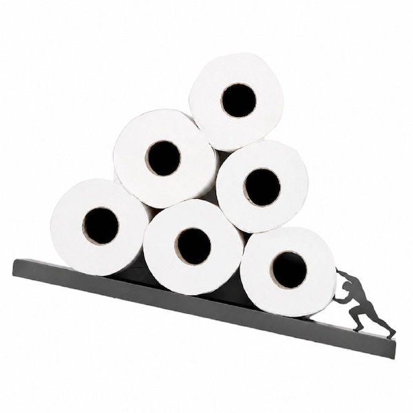 Floating Shelf Toilet Paper Holder, Wall Mount, Modern Organizer for Rolls & Tissues