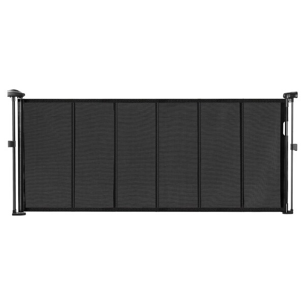 Retractable Mesh Baby Gate, 870 mm Tall, Extends to 1800 mm Wide, Easy-Install Safety Gate for Stairs, Doorways & Hallways, Black