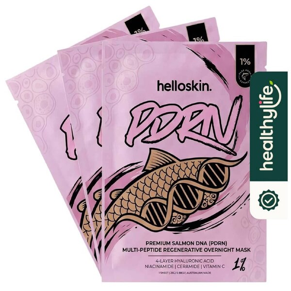 Hello Skin Premium Salmon DNA (1% PDRN) Multi-Peptide Overnight Regenerative Mask 3 Pack