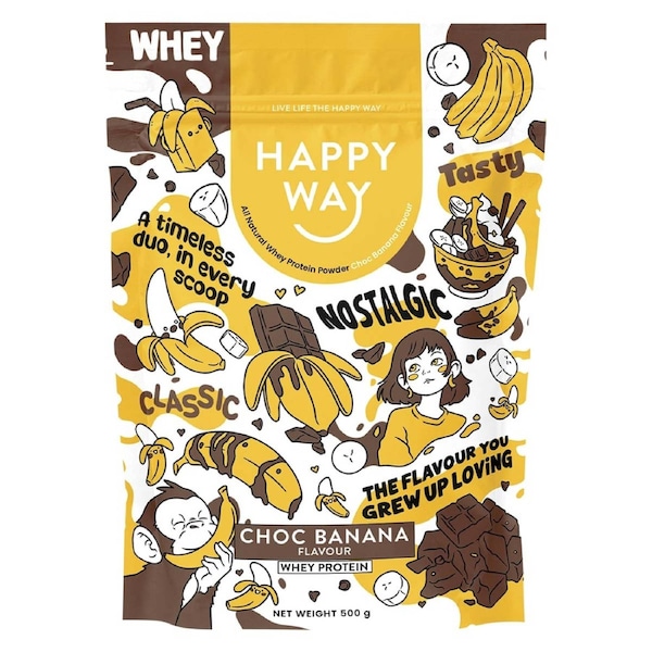 Happy Way Whey Protein Powder Choc Banana 500g