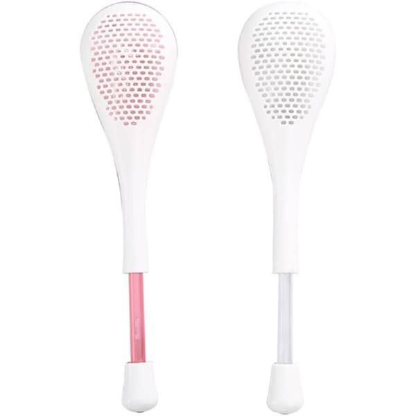 Velocity Flour Sifter Spoon 2 Pcs Japanese Style Plastic Kitchen Tool for Baking and Dusting Powder in White and Pink