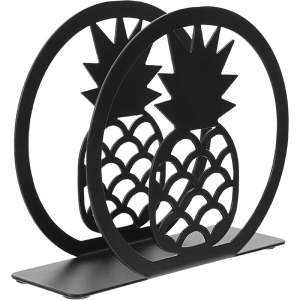 Velocity Pineapple Shape Iron Tissue Dispenser, Black