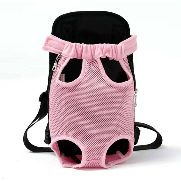 Anypet Pink Denim Pet Carrier Backpack With Front Pocket XL