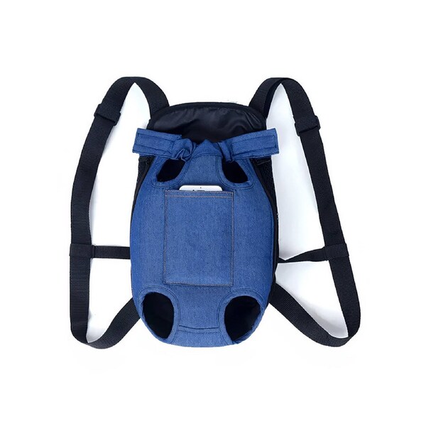 Anypet Navy Denim Pet Carrier Backpack Small With Front Pocket