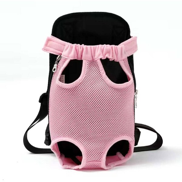 Anypet Pink Denim Pet Carrier Backpack Small With Front Pocket