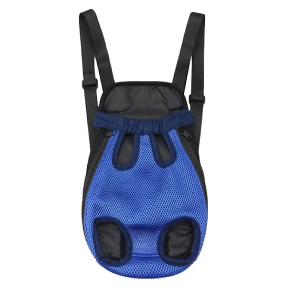 Anypet Navy Blue Denim Pet Carrier Backpack Small With Front Pocket Medium