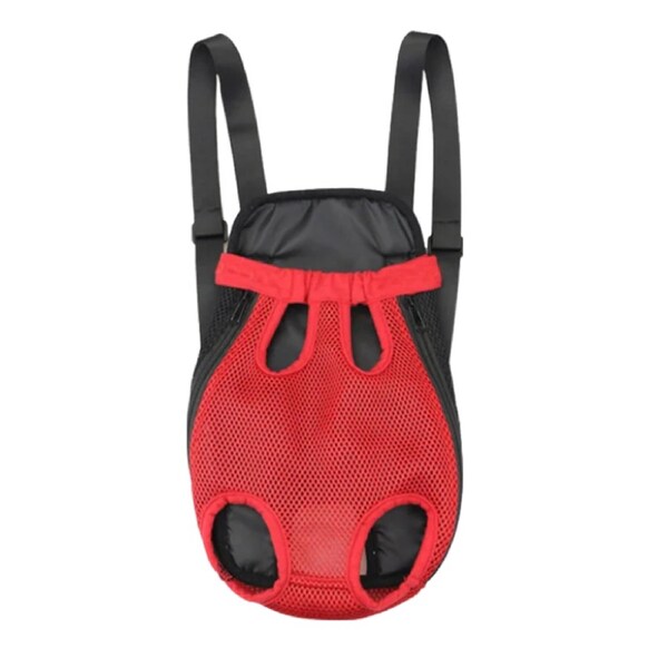 Anypet Red Denim Pet Carrier Backpack With Front Pocket Small