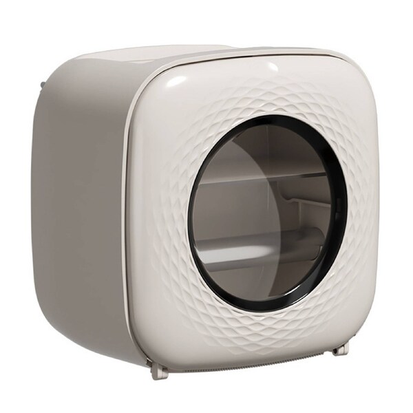 Wall Mounted Toilet Paper Holder, Light Khaki, Punch Free, Waterproof Tissue Box for Bathroom