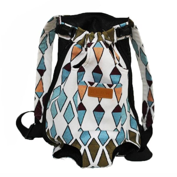 Anypet Small Diamond Pattern Denim Pet Carrier Backpack With Pockets