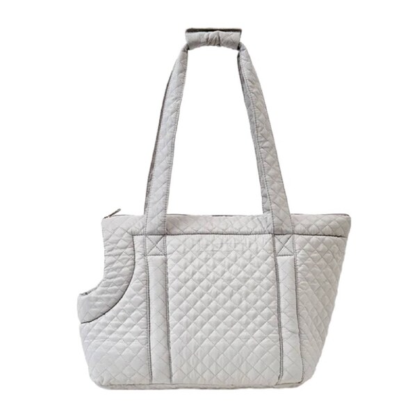 Anypet Quilted Grey Pet Carrier Handbag Shoulder Bag Thin Grey within 6kg