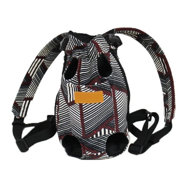 Anypet Small Linear Triangle Pattern Denim Pet Carrier Backpack With Pockets