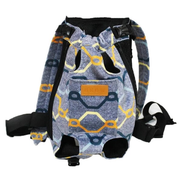 Anypet Small Light Blue Pattern Denim Pet Carrier Backpack With Pockets